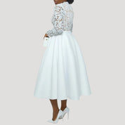 Women’s lace midi wedding guest dress