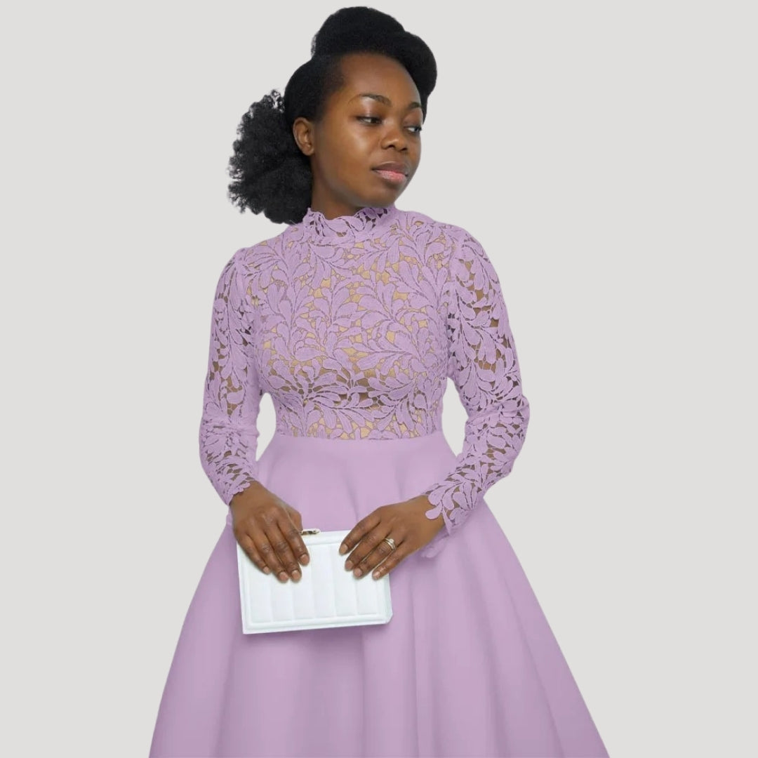 Women’s lace midi wedding guest dress