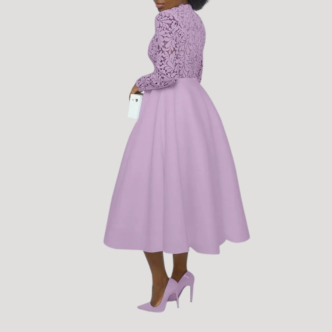 Women’s lace midi wedding guest dress