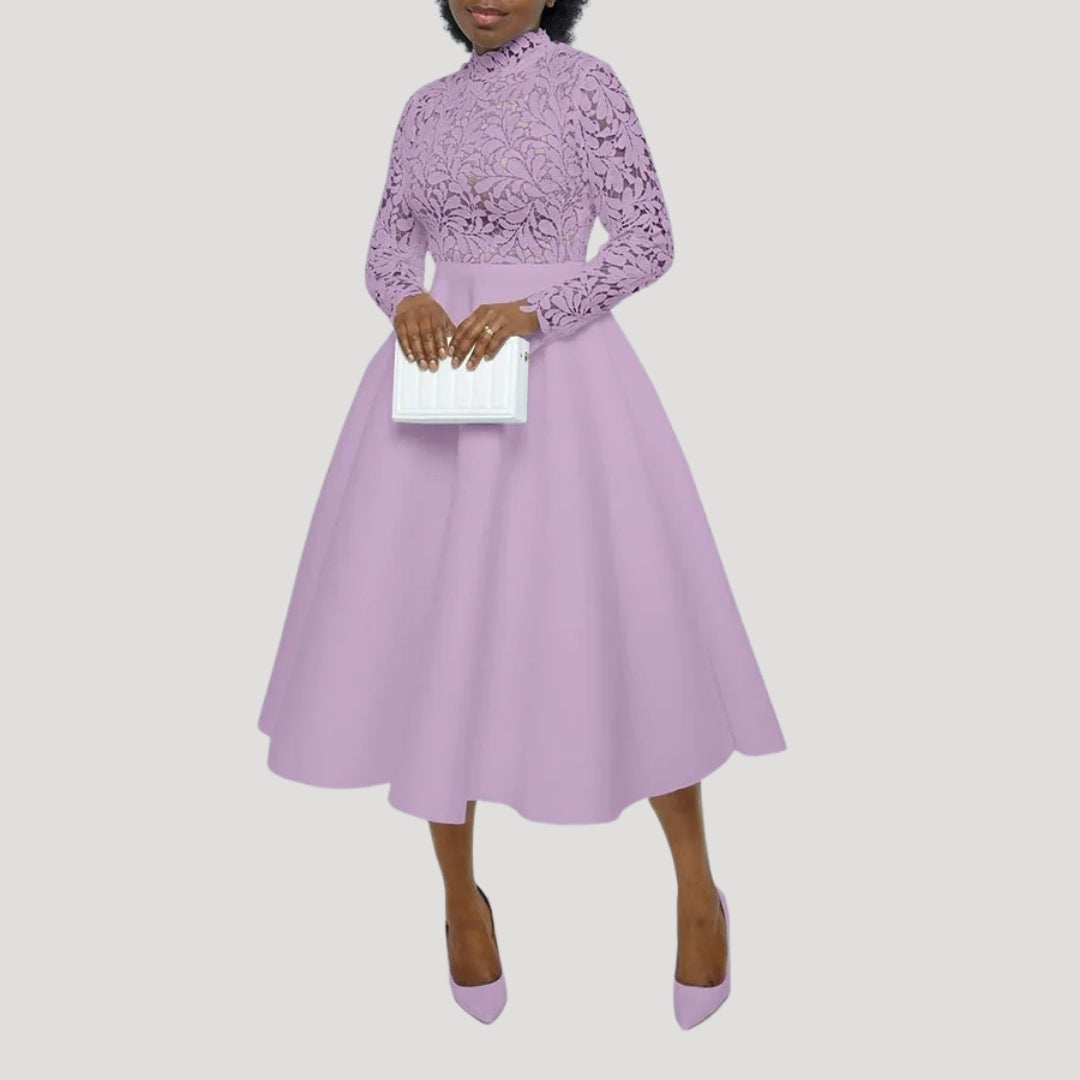 Women’s lace midi wedding guest dress