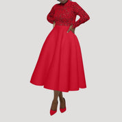 Women’s lace midi wedding guest dress