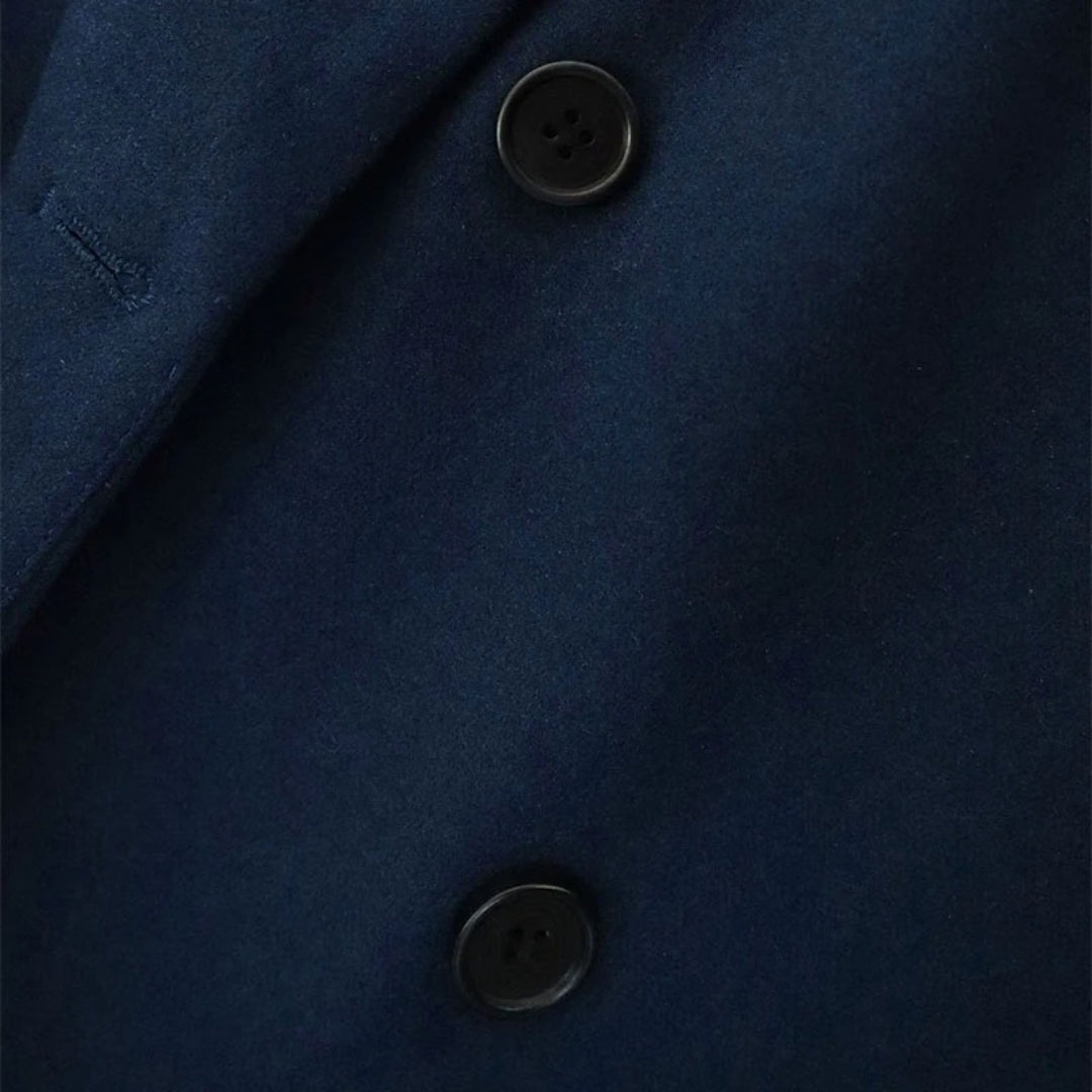 Women’s navy cropped double breasted blazer