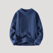 Men’s knitted jumper cable knit crew neck winter sweater