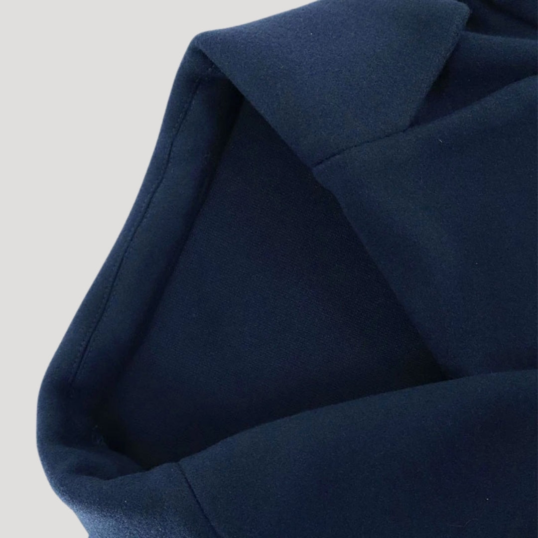 Women’s navy cropped double breasted blazer