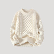 Men’s knitted jumper cable knit crew neck winter sweater