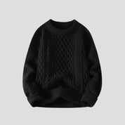 Men’s knitted jumper cable knit crew neck winter sweater