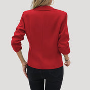 Women’s ruched sleeve fitted blazer for smart casual looks
