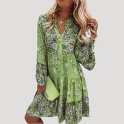 Women's boho floral summer midi dress