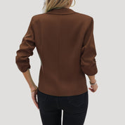 Women’s ruched sleeve fitted blazer for smart casual looks