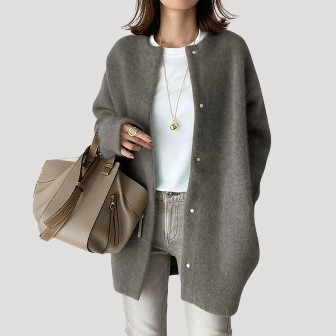 Women's cozy wool cardigan long knitwear