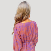 Women’s printed v neck midi wedding guest dress