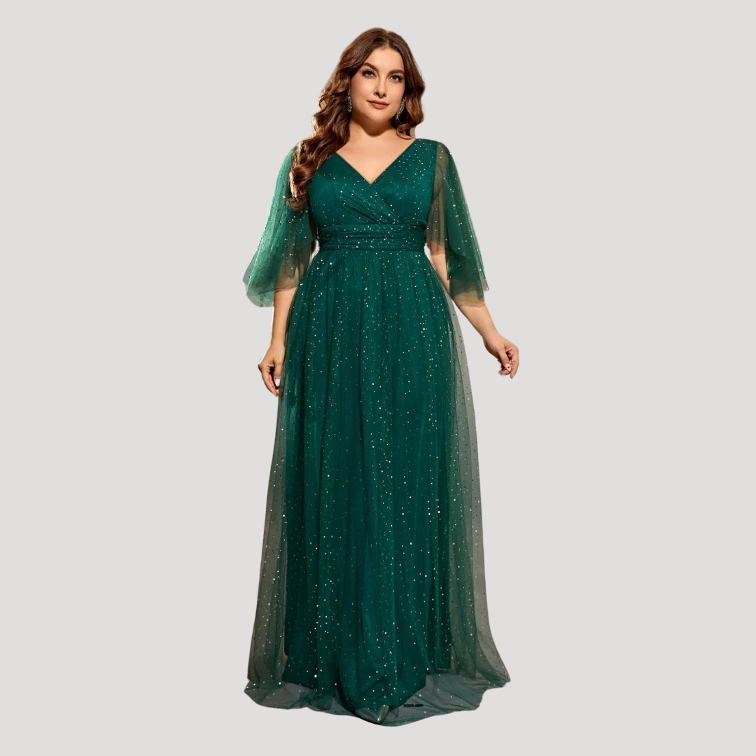 Women’s plus size glitter wedding guest dress – maxi