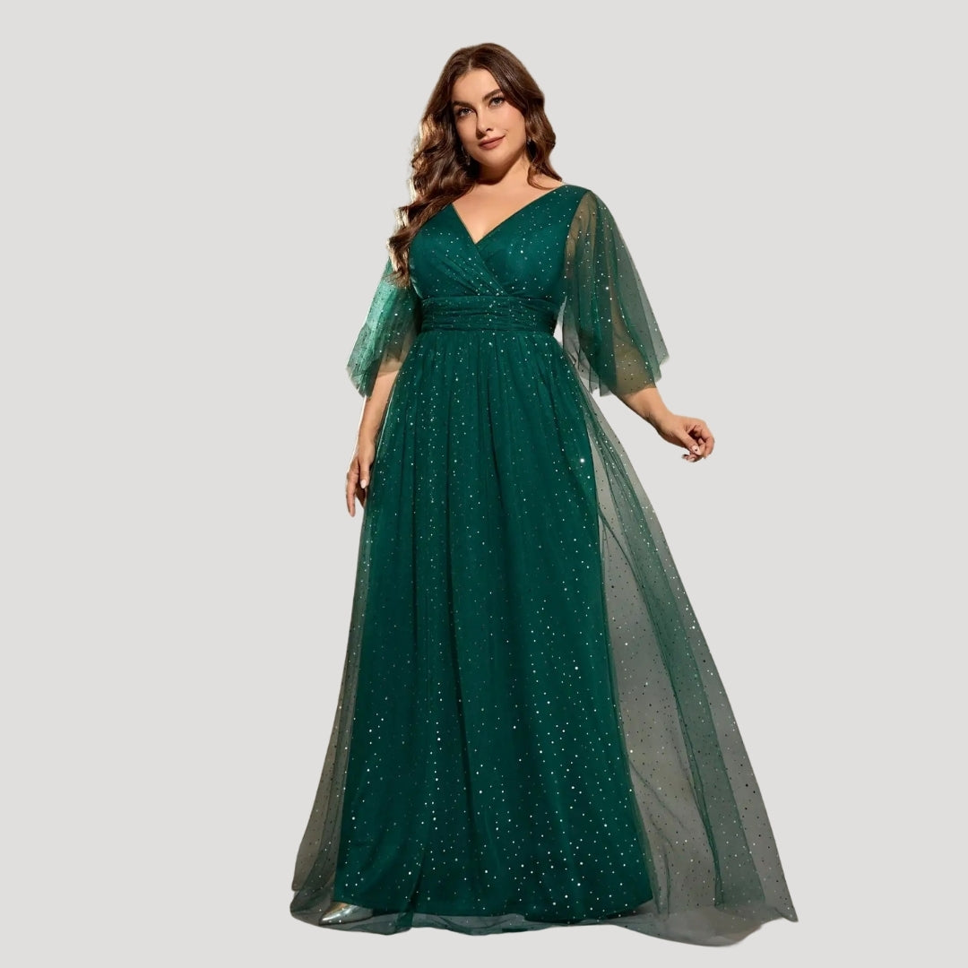 Women’s plus size glitter wedding guest dress – maxi