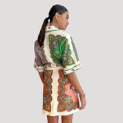 Women's paisley print mini shirt dress