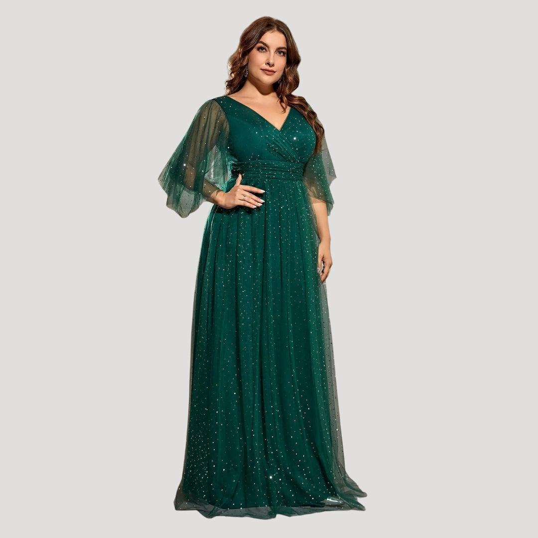 Women’s plus size glitter wedding guest dress – maxi