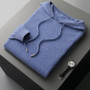 Men’s cashmere wool winter knitted hoodie jumper