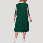 Women's plus size sleeve wedding guest dress – midi