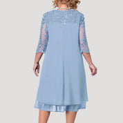 Women's plus size sleeve wedding guest dress – midi