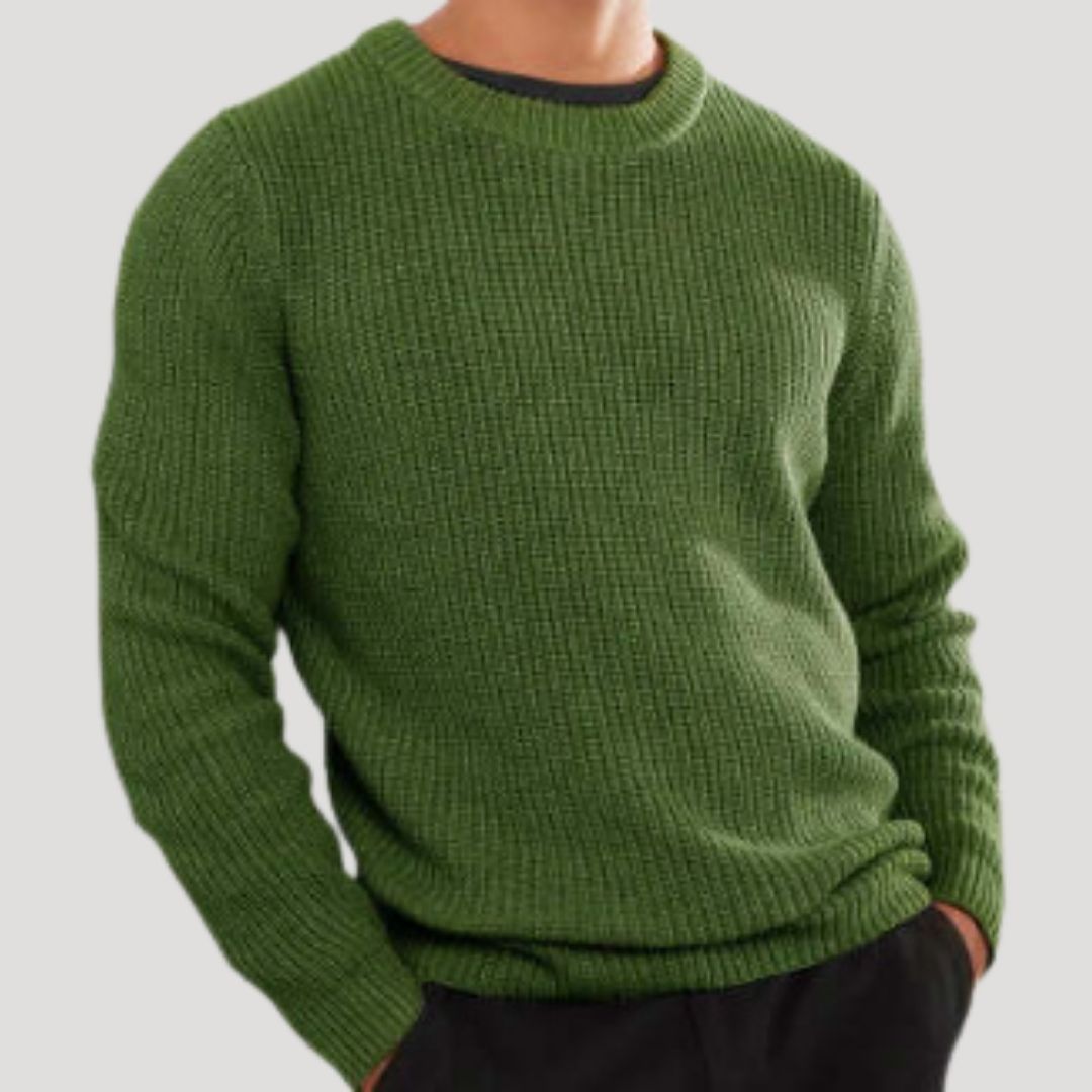 Men’s wool knit crew neck winter jumper