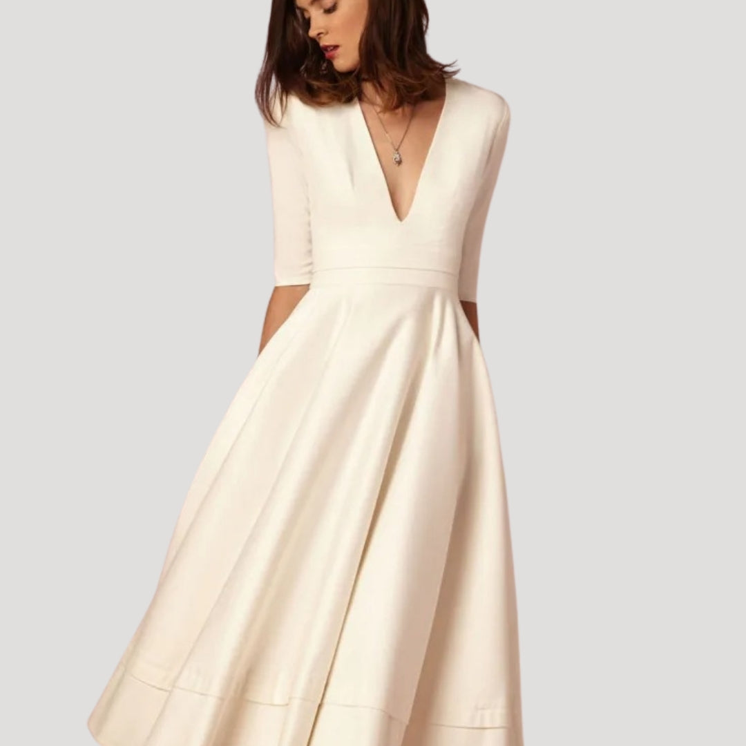 Women’s wedding guest midi summer cocktail dress