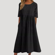 Women’s loose fit midi dress with pockets