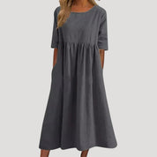 Women’s loose fit midi dress with pockets