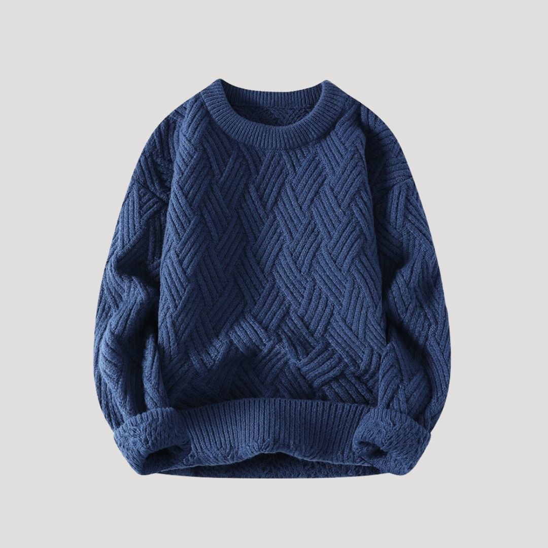 Men’s chunky cable knit wool winter jumper