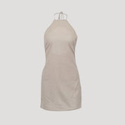 Women's linen halterneck mini summer dress