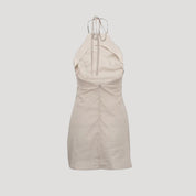 Women's linen halterneck mini summer dress