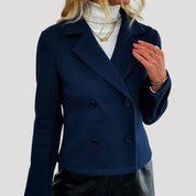 Women’s navy cropped double breasted blazer
