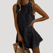 Women’s sleeveless floral textured mini dress