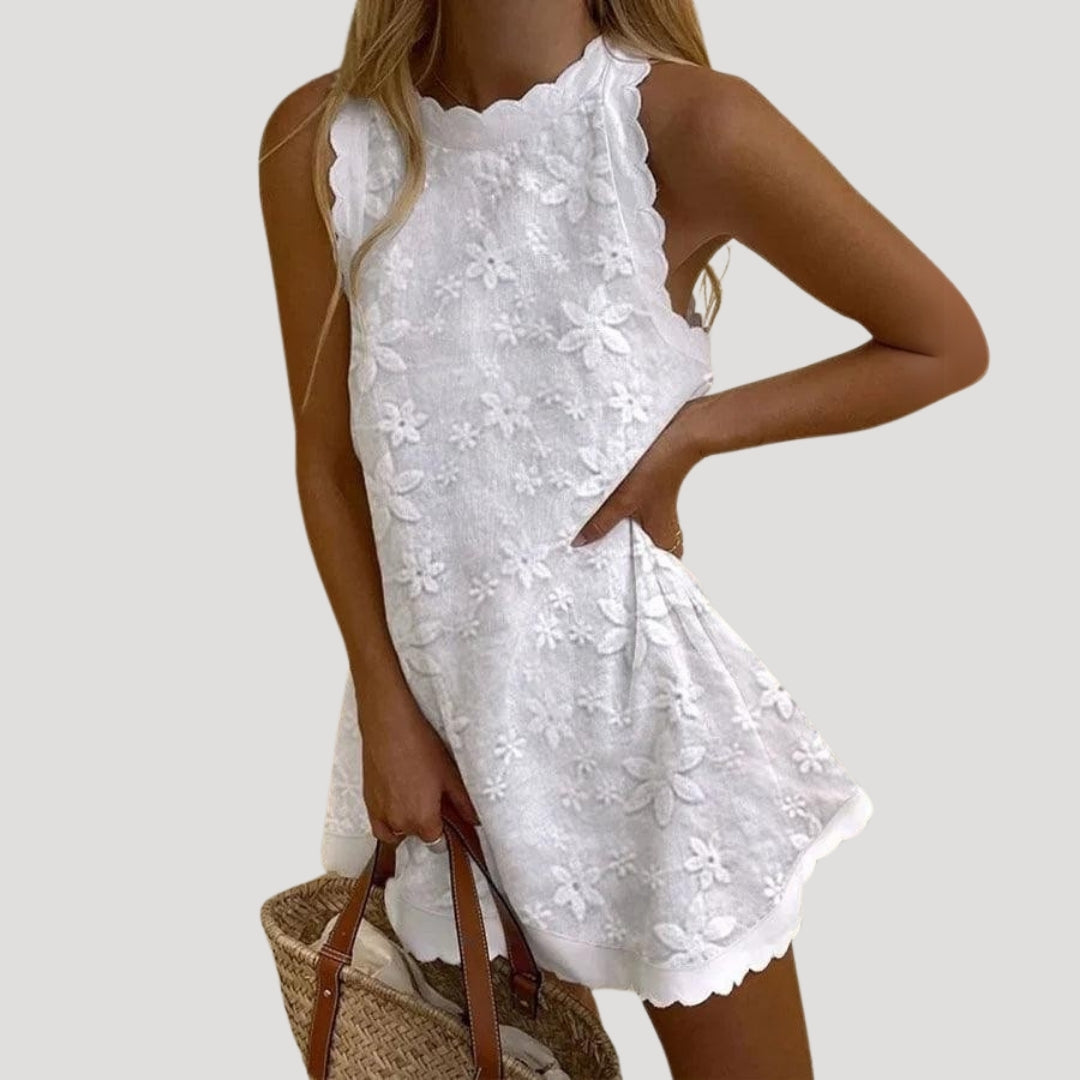 Women’s sleeveless floral textured mini dress