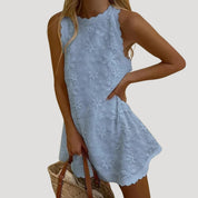 Women’s sleeveless floral textured mini dress