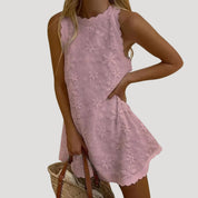 Women’s sleeveless floral textured mini dress