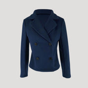 Women’s navy cropped double breasted blazer