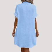 Women's button-down mini shirt dress