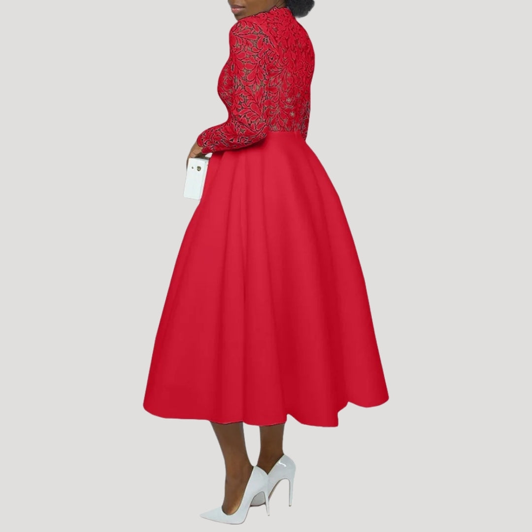 Women’s lace midi wedding guest dress