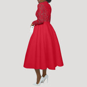 Women’s lace midi wedding guest dress