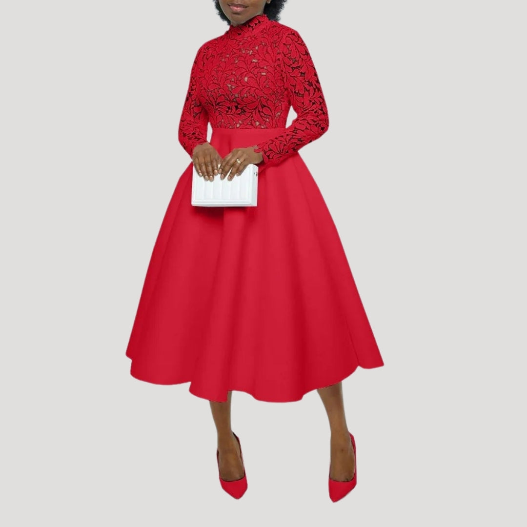 Women’s lace midi wedding guest dress