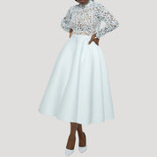 Women’s lace midi wedding guest dress