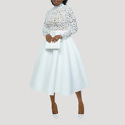 Women’s lace midi wedding guest dress