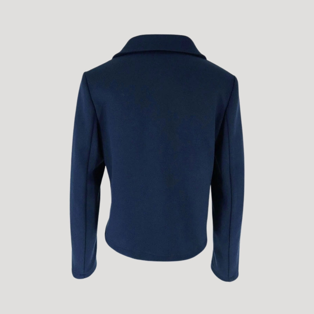 Women’s navy cropped double breasted blazer