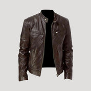 Classic leather biker jacket