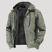 Hooded fleece-lined jacket