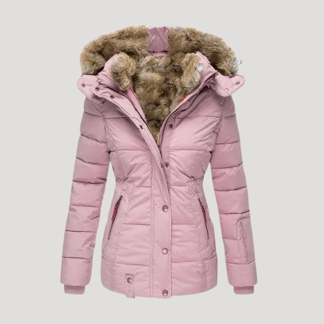 Women's fur-lined puffer coat