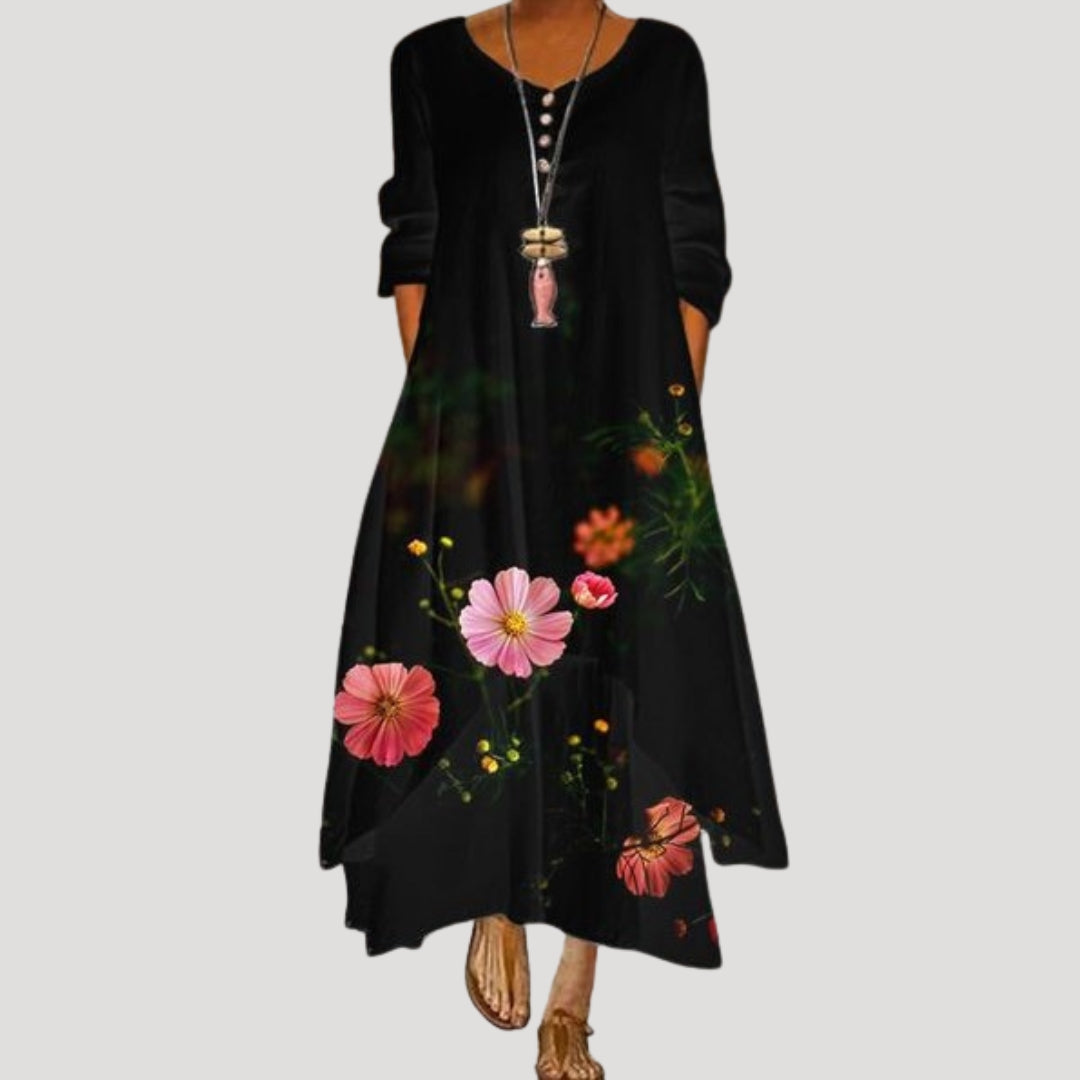 Women’s floral long sleeve midi dress