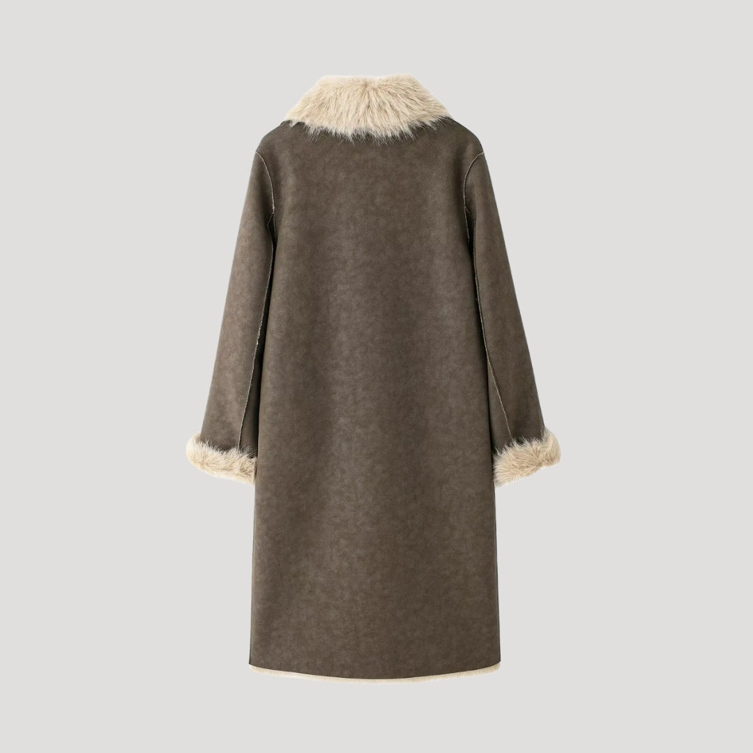 Women faux shearling oversized coat