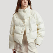 Women’s cropped puffer jacket quilted padded winter coat