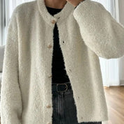 Women's boucle button up cardigan – oversized knit