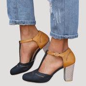 Women’s block heel Mary Jane shoes – T strap